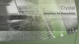  Presentation with data processing - PPT theme with financial-data-and-statistics-graphs background and a mint green colored foreground
