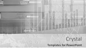  Presentation with data processing - PPT theme enhanced with financial-data-and-statistics-graphs background and a light gray colored foreground