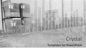  Presentation with data processing - Cool new theme with financial-data-and-statistics-processing backdrop and a light gray colored foreground