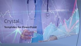  Presentation with water glass - Cool new presentation design with financial-data-over-doctor-holding backdrop and a  colored foreground