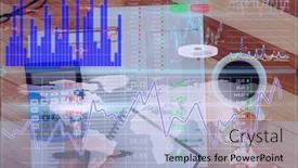  Presentation with data processing - PPT theme consisting of financial-data-processing-against-person background and a light blue colored foreground