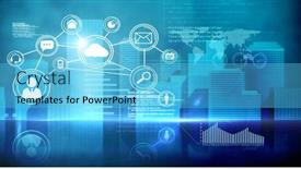  Presentation with digital image processing - Slide set having financial-data-processing-and-digital background and a light blue colored foreground