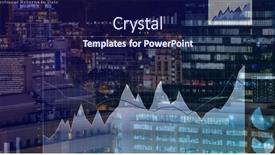  Presentation with image processing - Audience pleasing presentation theme consisting of financial-data-processing-over-modern backdrop and a navy blue colored foreground