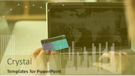  Presentation with computer processing - Amazing presentation design having financial-data-processing-over-woman backdrop and a yellow colored foreground