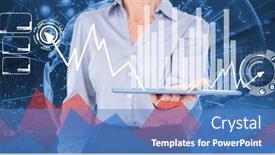  Presentation with digital finance - Presentation theme enhanced with financial-data-processing-over-woman background and a teal colored foreground