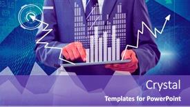  Presentation with image processing - Amazing PPT theme having financial-data-statistics-processing-over backdrop and a violet colored foreground