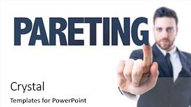  Presentation with parenting - PPT theme enhanced with financial discipline - business man pointing the text background and a white colored foreground