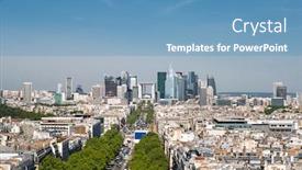  Presentation with green roof - Slides having financial-district-in-paris-france background and a teal colored foreground