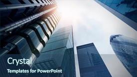  Presentation with great britain - Colorful presentation design enhanced with financial district london great britain backdrop and a ocean colored foreground