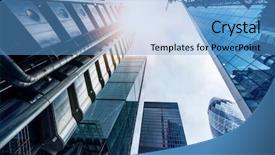  Presentation with great britain - Presentation design featuring financial district london great britain background and a teal colored foreground