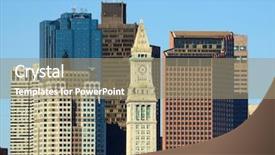  Presentation with boston - Audience pleasing slides consisting of financial district of boston massachusetts backdrop and a coral colored foreground