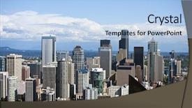  Presentation with needle - Audience pleasing slides consisting of financial district of seattle backdrop and a light blue colored foreground