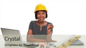  Presentation with african american business - PPT layouts enhanced with financial engineering - african-american business woman background and a mint green colored foreground