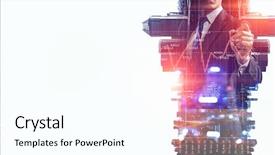  Presentation with engineering - PPT theme with financial engineering - close of businessman draw background and a pink colored foreground