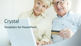  Presentation with wife - Amazing PPT theme having financial family - portrait of elderly man backdrop and a  colored foreground