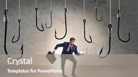  Presentation with well being for kids - Presentation design enhanced with financial fraud - businessman being tempted to bite background and a gray colored foreground