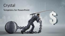  Presentation with freedom - Amazing slide set having financial freedom - conceptual image of a businessman backdrop and a light gray colored foreground