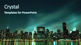  Presentation with manhattan - Colorful slide set enhanced with financial freedom - midtown manhattan skyline at night backdrop and a navy blue colored foreground