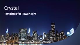  Presentation with new york night - Beautiful presentation featuring financial freedom - midtown manhattan skyline at night backdrop and a navy blue colored foreground