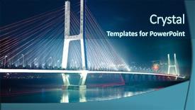  Presentation with bridge - Slide deck consisting of financial freedom - night view of the bridge background and a  colored foreground