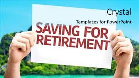  Presentation with save water concept saving - Slide deck featuring financial freedom - saving for retirement card background and a arctic colored foreground