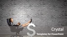  Presentation with reading - PPT theme consisting of financial freedom - young attractive businesswoman sitting background and a gray colored foreground