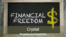  Presentation with freedom - Cool new presentation design with financial freedom written on chalkboard backdrop and a tawny brown colored foreground