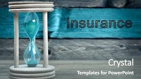  Presentation with insurance - Cool new slide deck with financial goals - insurance text and hourglass backdrop and a gray colored foreground