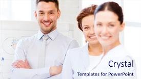  Presentation with teal design no picture - Audience pleasing presentation theme consisting of financial goals - picture of friendly business team backdrop and a sky blue colored foreground