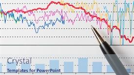  Presentation with financial market - Presentation theme featuring financial-graphs-analysis-stock-market background and a sky blue colored foreground