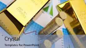  Presentation with indicators ph - Slides with financial indicators chart gold bar background and a light blue colored foreground