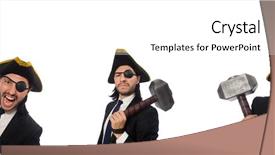  Presentation with monarch butterfly isolated on white - Cool new slide deck with financial instruments - pirate businessman with hammer isolated backdrop and a white colored foreground