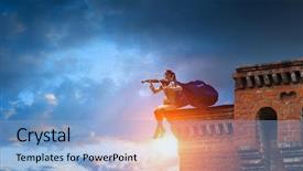  Presentation with super hero dog red - Beautiful presentation theme featuring financial instruments - strong and powerful as super backdrop and a light blue colored foreground