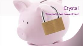  Presentation with padlock - Audience pleasing PPT theme consisting of financial insurance piggy bank backdrop and a lemonade colored foreground