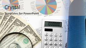  Presentation with business growth dollar - Slides having financial investment - collage of various business elements background and a lemonade colored foreground