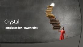  Presentation with financial literacy - Presentation theme with financial literacy - girl holding opened book background and a dark gray colored foreground