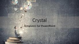  Presentation with financial literacy - Colorful PPT theme enhanced with financial literacy - young businessman sitting on pile backdrop and a light gray colored foreground