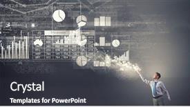  Presentation with financial literacy - Colorful theme enhanced with financial literacy - young businessman standing with opened backdrop and a dark gray colored foreground