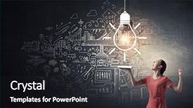  Presentation with girl in red dress - Slide deck enhanced with financial literacy - young emotional woman in red background and a dark gray colored foreground