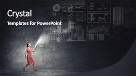  Presentation with financial literacy - Presentation design featuring financial literacy - young woman in red dress background and a  colored foreground