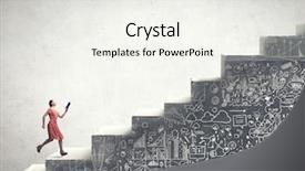  Presentation with financial literacy - Theme consisting of financial literacy - young woman in red dress background and a sky blue colored foreground