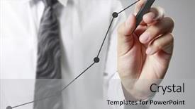  Presentation with graphics - Audience pleasing presentation consisting of financial market - businessman drawing graphics a growing backdrop and a  colored foreground