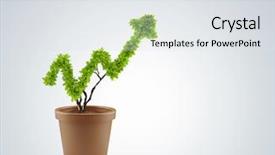  Presentation with hand holding plant - Audience pleasing theme consisting of financial market - image of human hands holding backdrop and a sky blue colored foreground