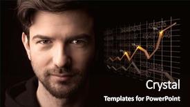  Presentation with statistics - Amazing theme having financial outlook - elegant businessman with line graphs backdrop and a  colored foreground