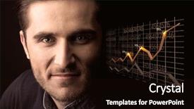  Presentation with statistics - Theme having financial outlook - elegant businessman with line graphs background and a  colored foreground