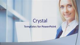  Presentation with female office graphics - Audience pleasing slide deck consisting of financial outlook - successful female office worker backdrop and a lemonade colored foreground