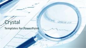  Presentation with diagram - PPT theme having financial paper - magnifying glass and diagram background and a sky blue colored foreground