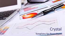  Presentation with graphing paper - Slide deck enhanced with financial paper charts and graphs background and a sky blue colored foreground