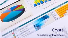  Presentation with graphing paper - Presentation theme with financial paper charts and graphs background and a  colored foreground