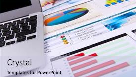  Presentation with financial - Slides with financial paper charts and graphs background and a lemonade colored foreground